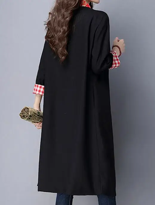 M-XL хит продаж весна Женская Новая мода Ретро стиль воротник с пуговицами принтом