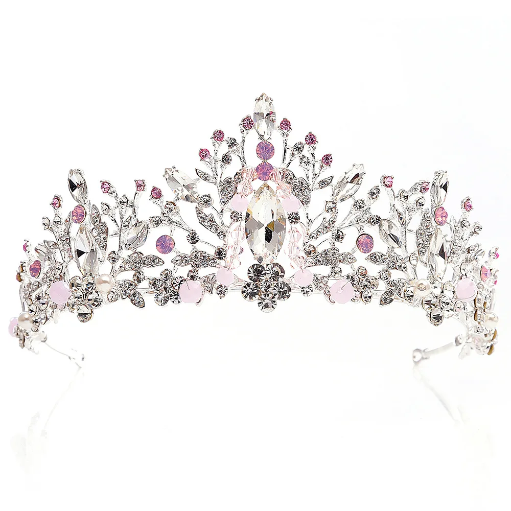 

Bridal Handmade Beaded Crown Wedding Dress Accessories Wedding Crown Alloy Rhinestone Princess Crown