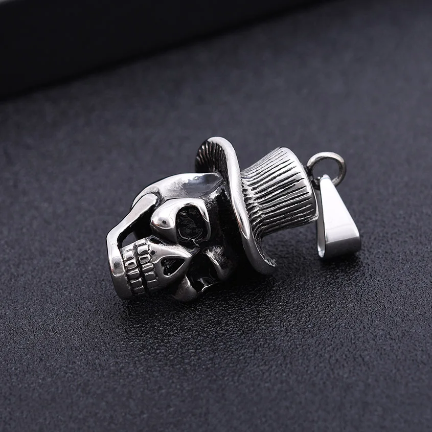 316L Нержавеющая сталь готический панк черепа черный серебристый цвет Тон