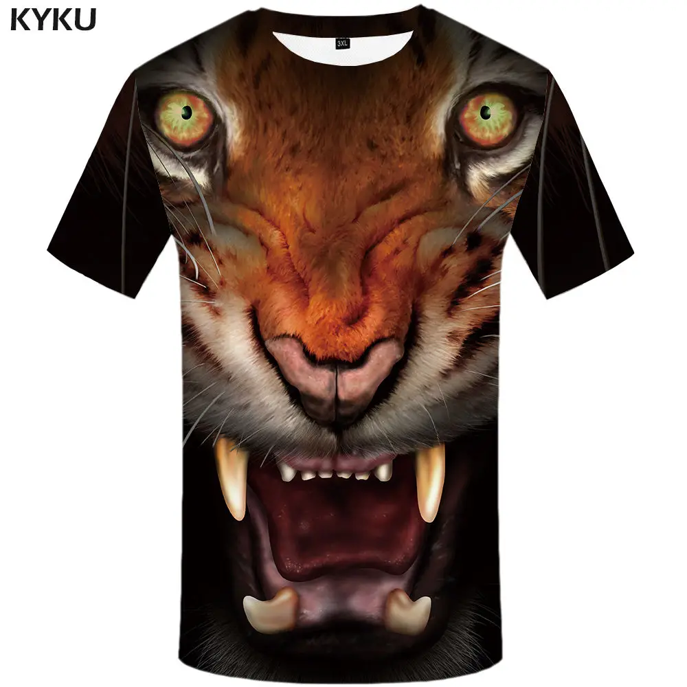 3d t shirt 14 Мужская футболка KYKU, летняя синяя футболка с 3D-принтом красных цветов и черепа, одежда в хип-хоп стиле - Цвет: 3d t shirt 14