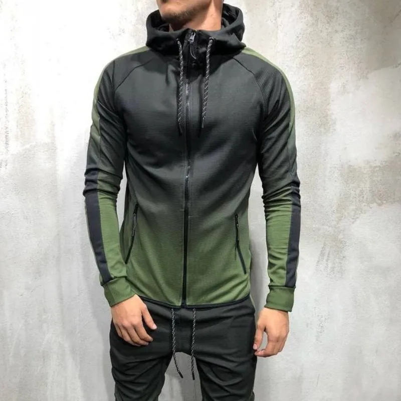 

ZOGAA Men Tracksuit 2 Piece Set 3D Gradient Color Casual Sweatsuit Hoodie Sweatshirts and Pants Set Sportswear Men Joggers Sets