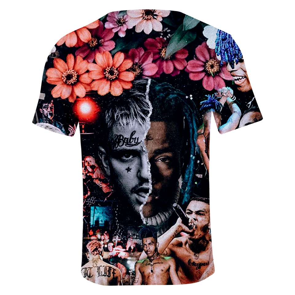 Забавная футболка xxxtentacion and lil с 3D принтом коротким рукавом для мужчин и женщин
