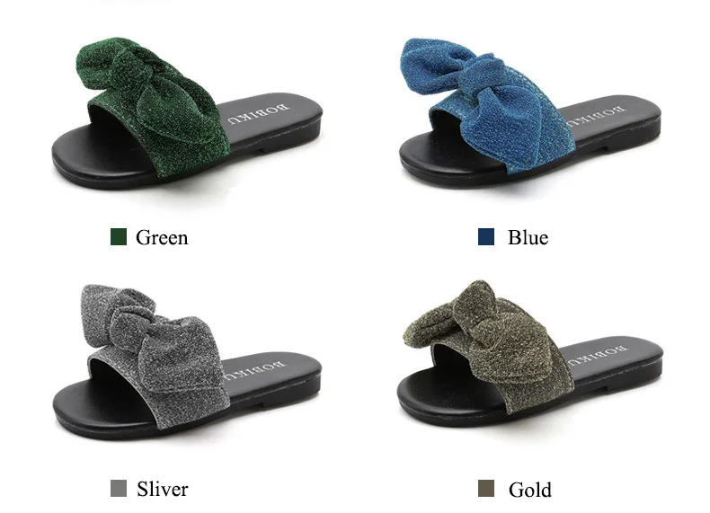 VFOCHI Girl Summer Slippers Bowknot Flats Fashion Shoes for Kids Teenager Girl Casual Slip-on Shoes Children Girl Slipper