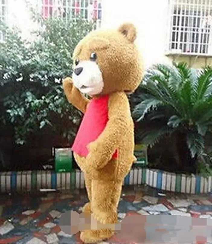 

High quality Teddy Bear of TED Adult Size Halloween Cartoon Mascot Costume Chrismas Fancy Dress