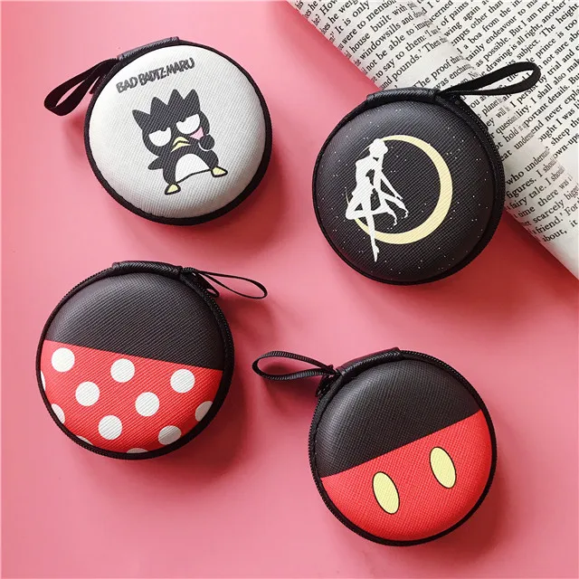 Мстители Marvel Melody Сейлор Мун Улица Сезам узор наушники USB кабель коробка для хранения сумка на молнии 7,5 см* 7,5 см
