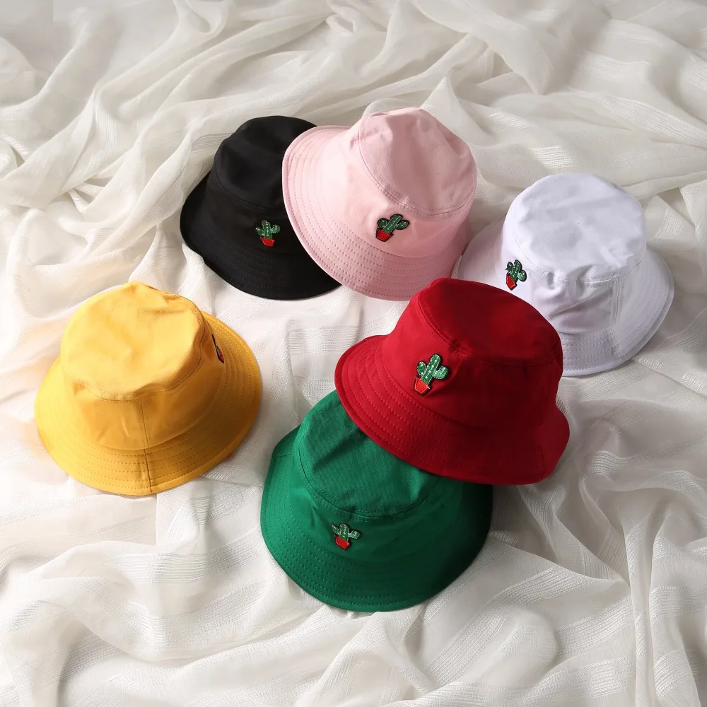 Панама с вышивкой кактуса для женщин, модная кепка Bob в стиле хип-хоп Gorros, мужская летняя хлопковая кепка, пляжная шляпа от солнца, шляпа-ведро для рыбалки