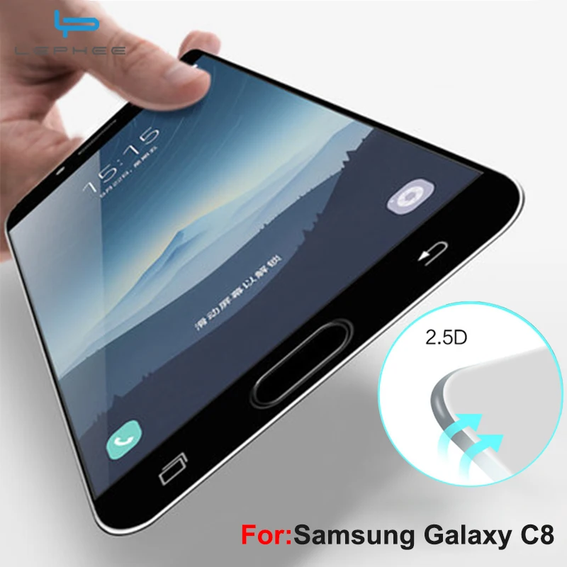 Lephee для Samsung Galaxy C8 закаленное Стекло Экран Full Cover 2.5D смартфон Плёнки c8|glass film|tempered
