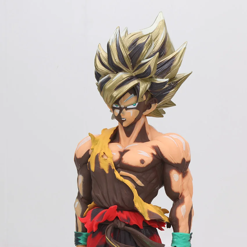 Большой размер 34 см Dragon Ball Z фигурка MSP супер сайян Сон Гоку боевой урон издание украшения ПВХ фигурка модель игрушки