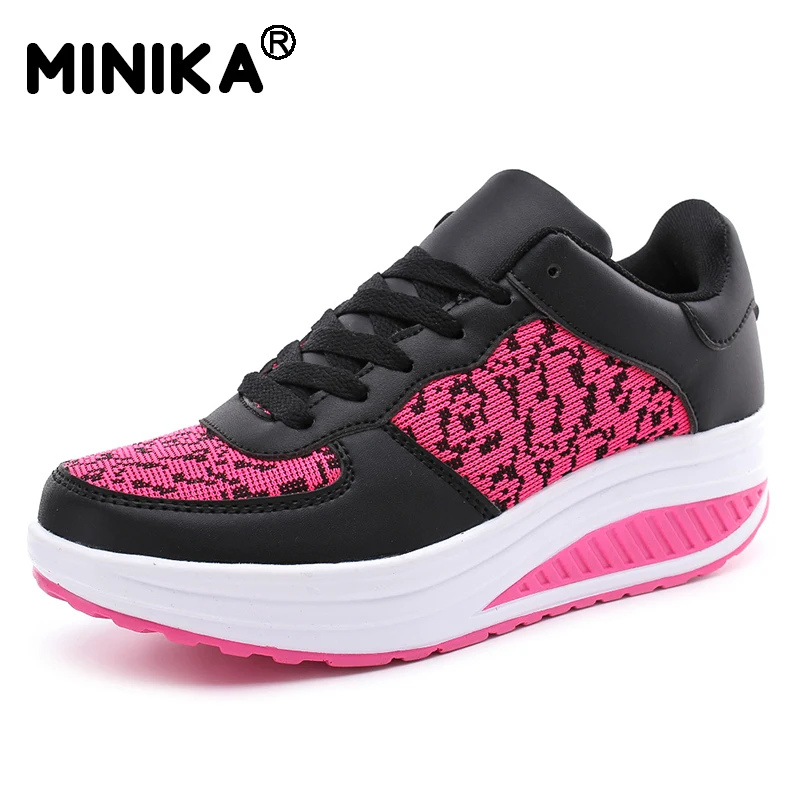 Minika PU And Mesh Casual Swing Breathable Wedges Chaussure Femme Platform Shoes Women Ladies Trainers Sneakers Zapatos Mujer | Обувь