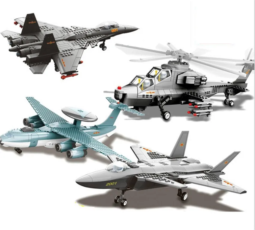 Military 1:48 F15 eagle fighter Plane Machine Series DIY Model Building Block Set Brick Classic Kids Educational Toy Gifts | Игрушки и