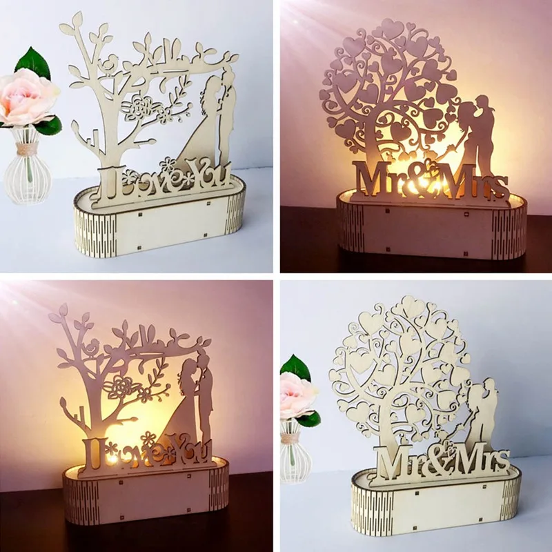 Деревянные украшения DIY ночник Mr& Mrs Свадебные украшения деревенские вечерние Декор поставки свадебные подарки для гостей свадебный душ