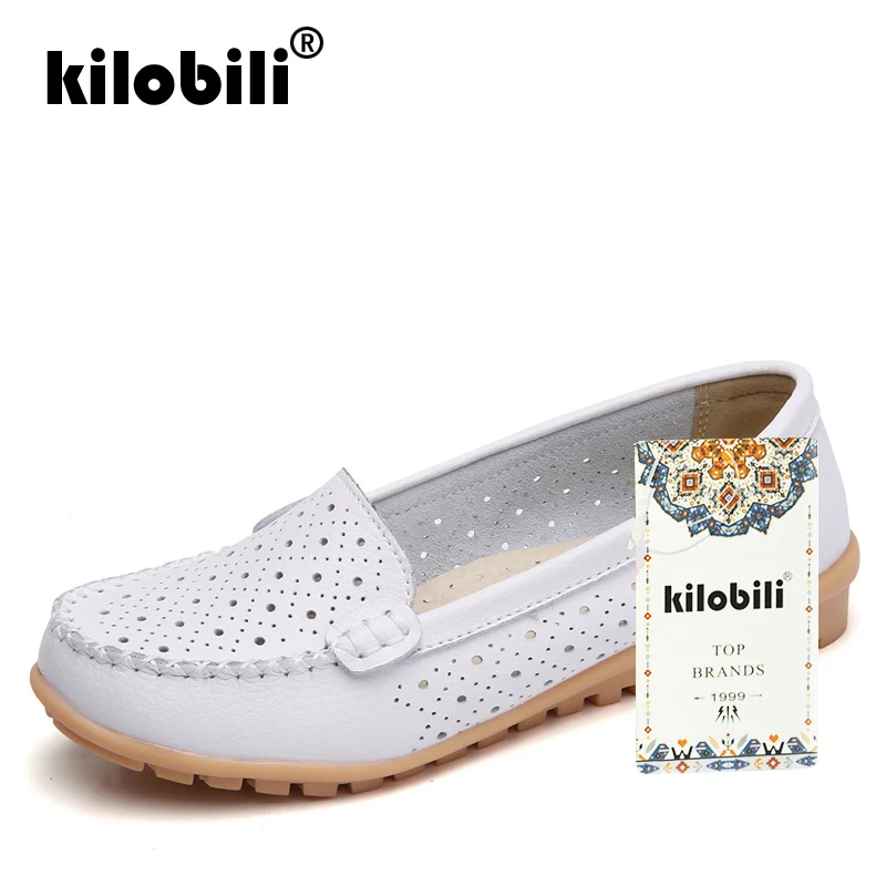 Kilobili/2019 г. летние женские туфли на плоской подошве обувь из натуральной кожи