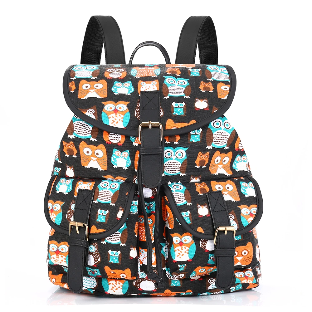 Sansarya новинка 2018 милый тканевый подростковый рюкзак с принтом совы сумки рюкзаки