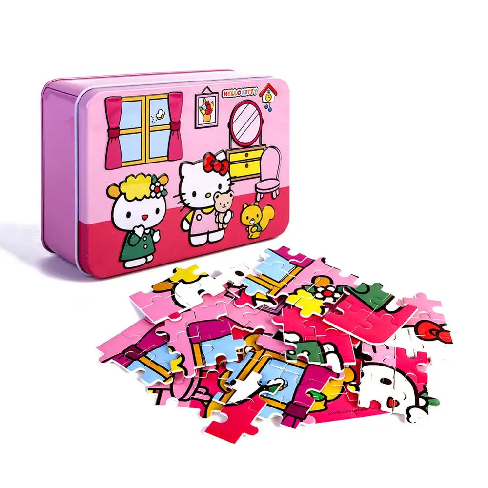 Пазлы Hello Kitty 100 шт. блестящая головоломка для детей Обучающие Развивающие пазлы