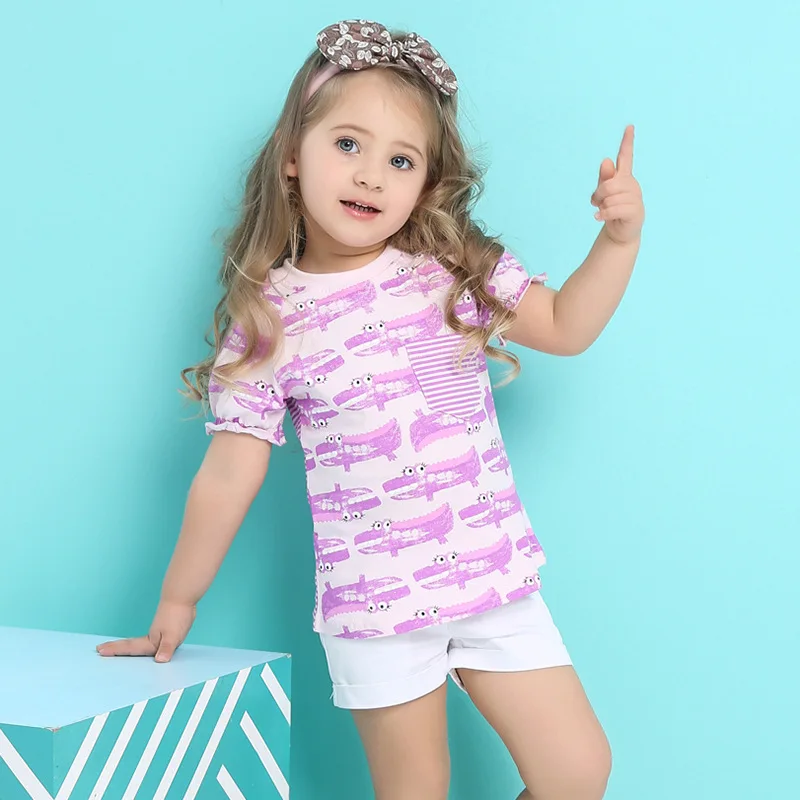 Little Maven/дети короткий рукав топы для девочек Обувь футболка 18 месяцев до 6 т