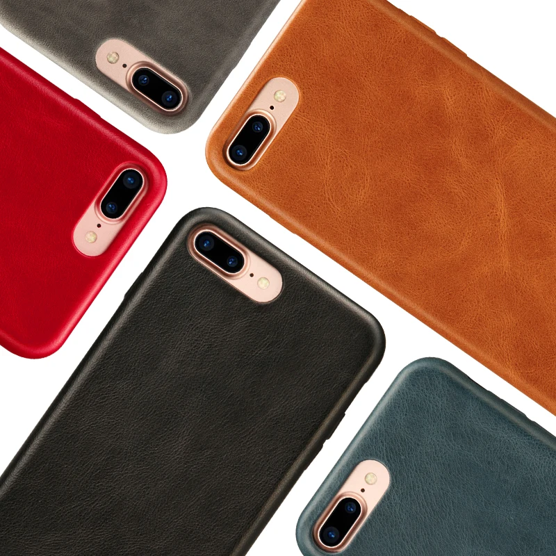 Genuine Leather Phone Case for iPhone 7 8 X Cover Jisoncase Slim Hard Back plus 5.5 |