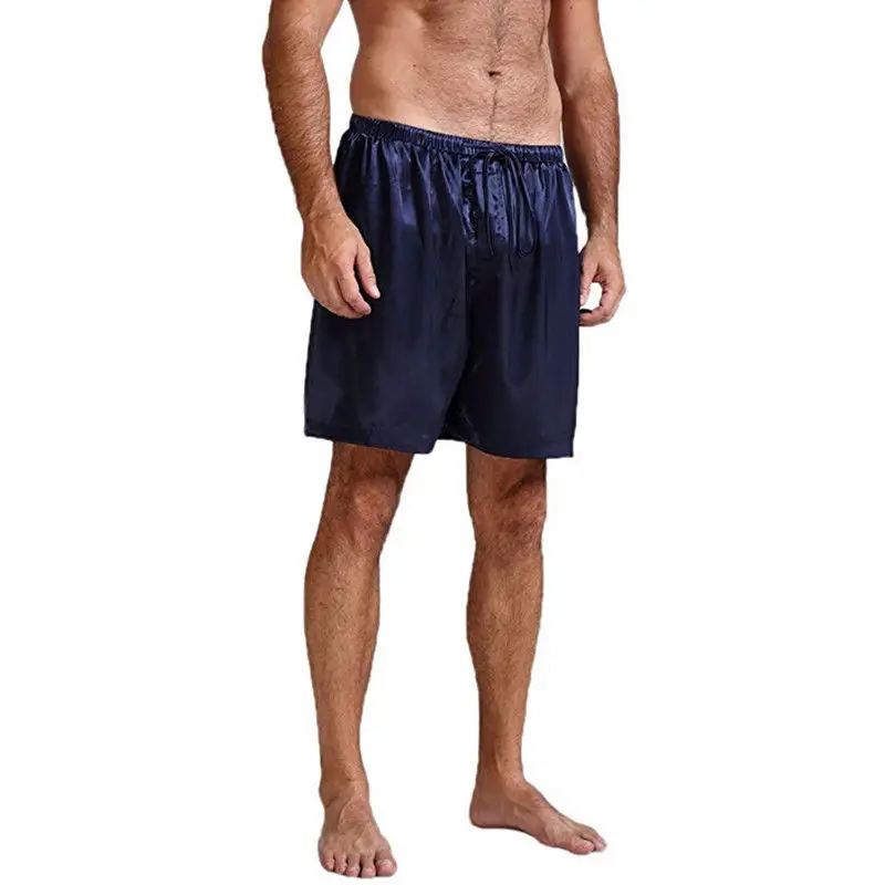 

Summer 2019 Men Loungewear Shorts Nightwear Lace Up Pyjama Sleepwear Silk Satin Casual Bottoms