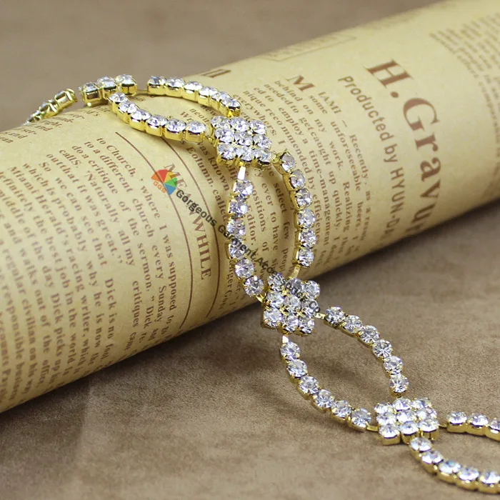 1 ярд 2 см потрясающая Чешская прозрачная кристальная Алмазная цепочка со