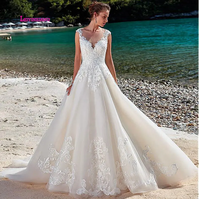 LEIYINXIANG Новое поступление свадебное платье невесты Vestido De Noiva Sereia Robe открытая спина