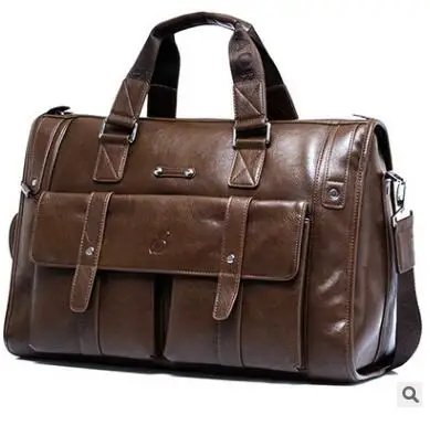 L (Light Brown) Роскошный деловой мужской портфель из натуральной коровьей кожи, мужская сумка на плечо из натуральной кожи, мужская сумка-мессенджер, дорожная сумка для компьютера - Цвет: L (Light Brown)