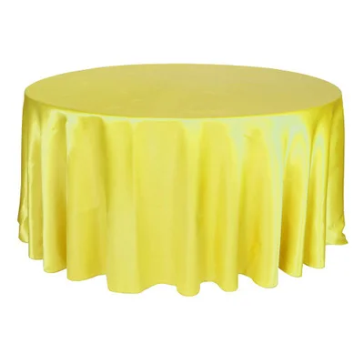 yellow 10 шт., круглая скатерть, свадебная, белая, одноцветная, на день рождения, на стол, Круглый, атласная, на стол, для украшения дома - Цвет: yellow