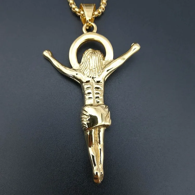 Распятие INRI стереоскопический дизайн ожерелье золото/розовое золото/черный цвет