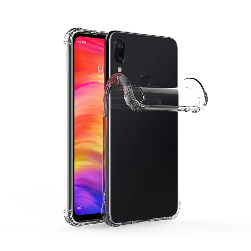 1000PCS Shockproof Soft Case For Xiaomi Redmi Note 7 Pro 6 5 Plus S2 6A 5A 4X Prime Anti-Knock Clear Transparent Silicone Cover |