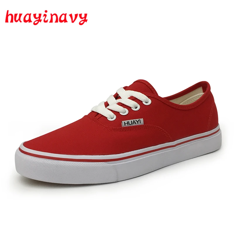 huayi navy Fashion Men Shoes Casual Flat White Canvas 2018 Spring Summer Comfortable Vulcanized For V01 | Обувь