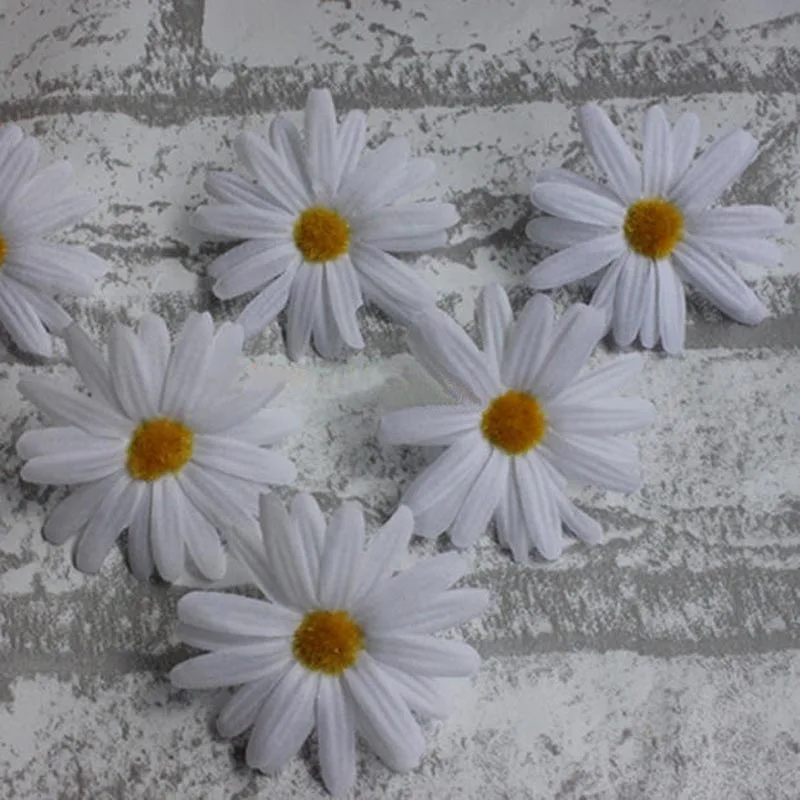 

Small Fabric Artificial Silk Fake White Daisies Heads,Photography Props,Wedding Decorations,DIY Hair Accessories,80PCS,6CM Head