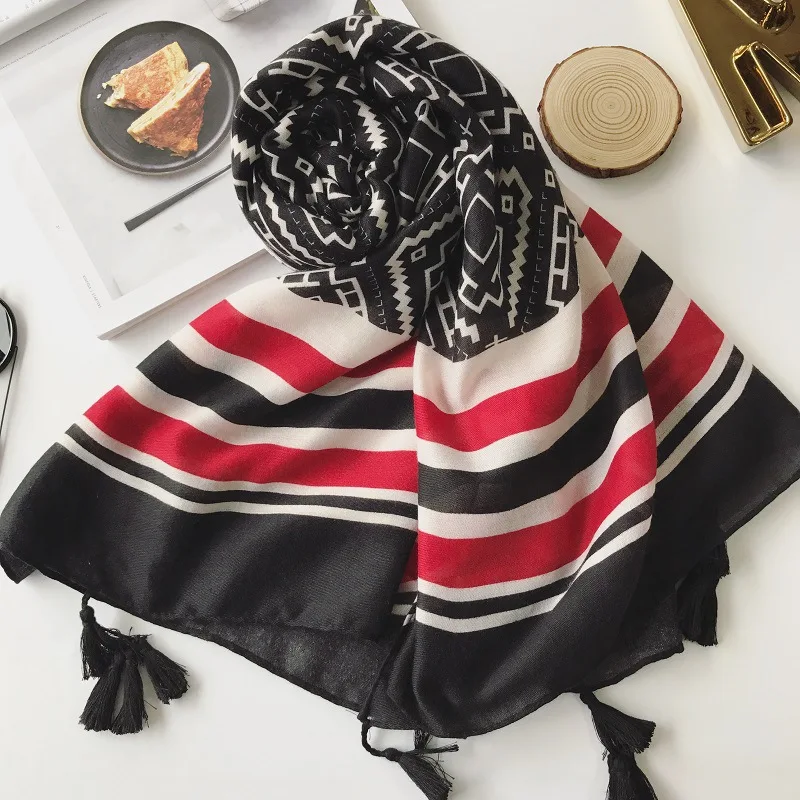 Для женщин Мода Геометрический плед шарф Высокое качество ацтеков бренд Вискоза