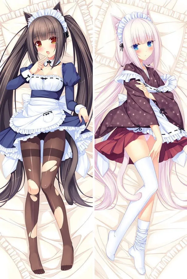Японское аниме galgame neko para с сексуальными ушками животных Девушка chocolat& vanilla sayori тело наволочка кошки рай Dakimakura