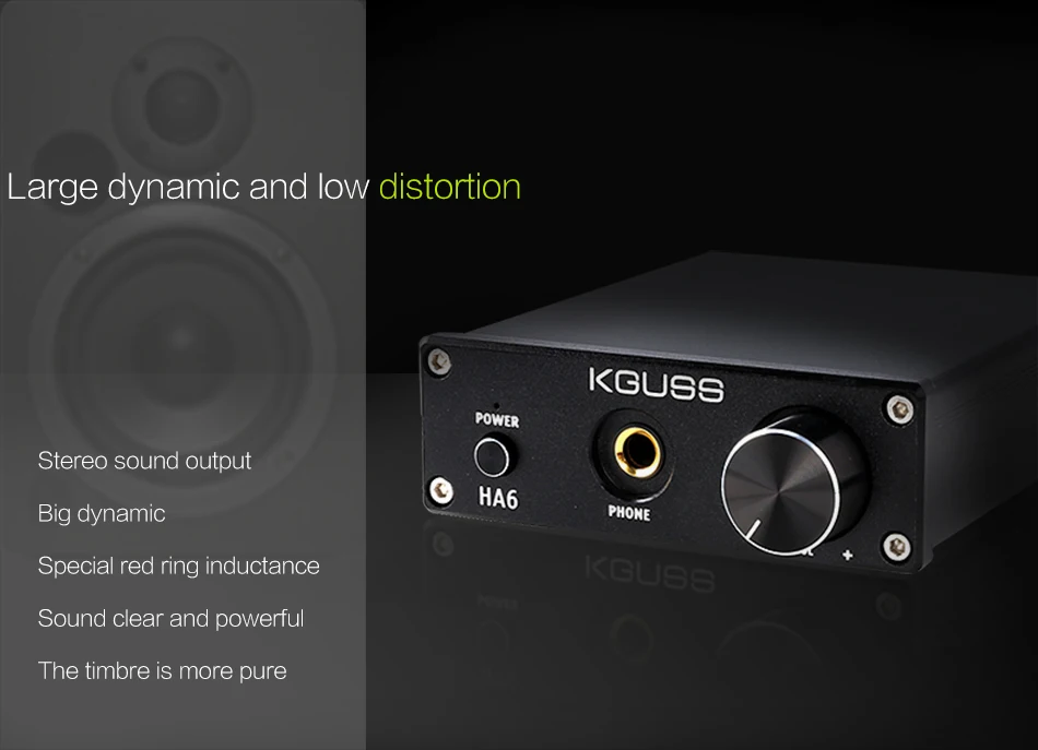 KGUSS HA6 чип TPA3116D2 HIFI стерео Настольный небольшой высокой мощности Цифровой усилитель для наушников