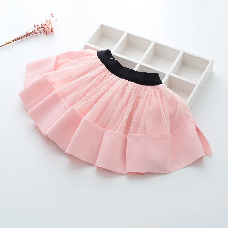 Кружевная Короткая юбка для маленьких девочек на весну и лето детская модная