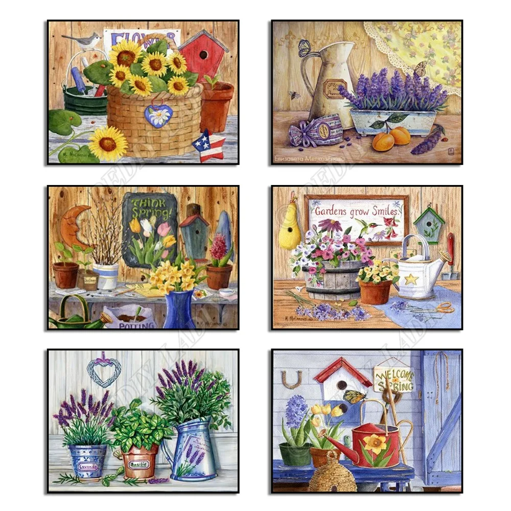 Алмазная вышивка крестиком на рисунке натюрморт камни в форме ромба/круглые