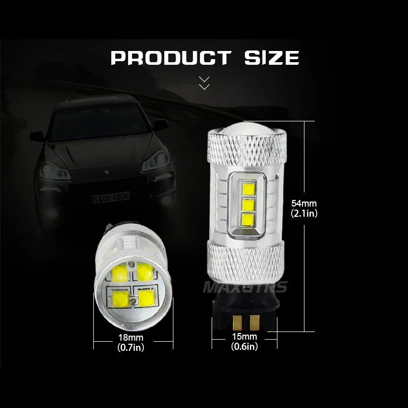 2x PW24W 80W Дневные ходовые огни 12 24V PWY24W 16SMD Автомобильные светодиодные Ксеноновые