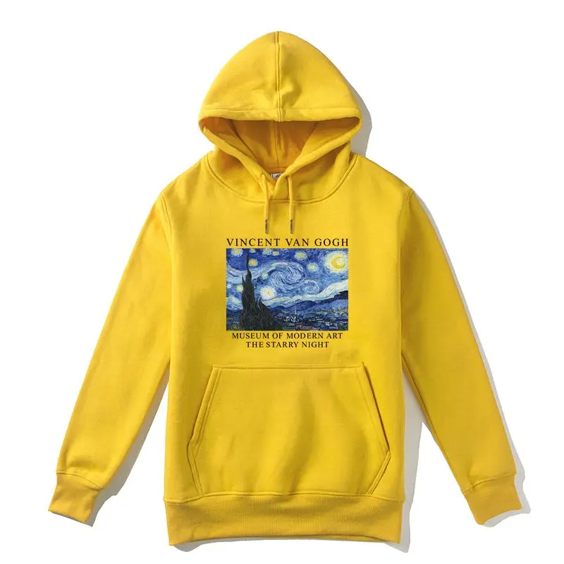GAAJ Vincent Van Gogh, звездная ночь, мужские худи, женские, для скейтборда, хлопок, с принтом, новинка, Мужская толстовка, 88085
