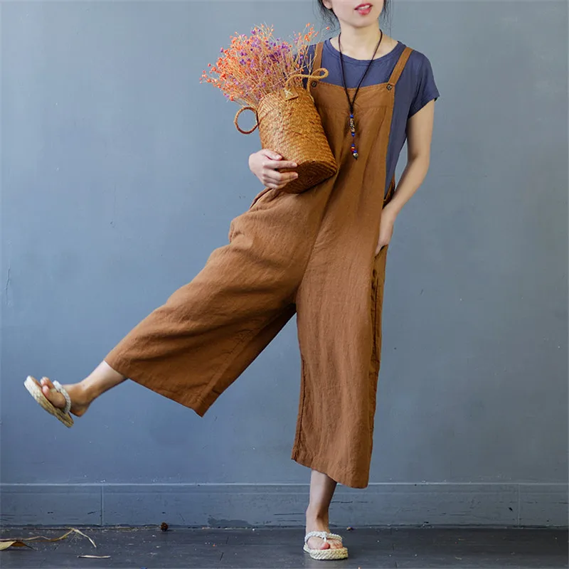 SCUWLINEN 2019 Для женщин брюки Винтаж однотонные Свободные плиссированные карманы 100%