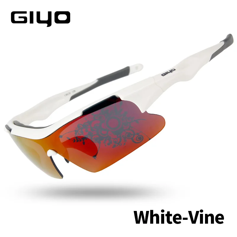 White Vine GIYO поляризованные велосипедные очки UV400 защита линз MTB дорожный велосипед Спорт на открытом воздухе велосипед солнцезащитные очки для велоспорта - Цвет: White Vine