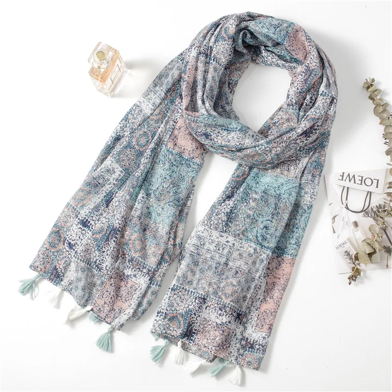 2018 New totem tassel fashion vintage cotton scarves sunscreen shawls beach | Аксессуары для одежды