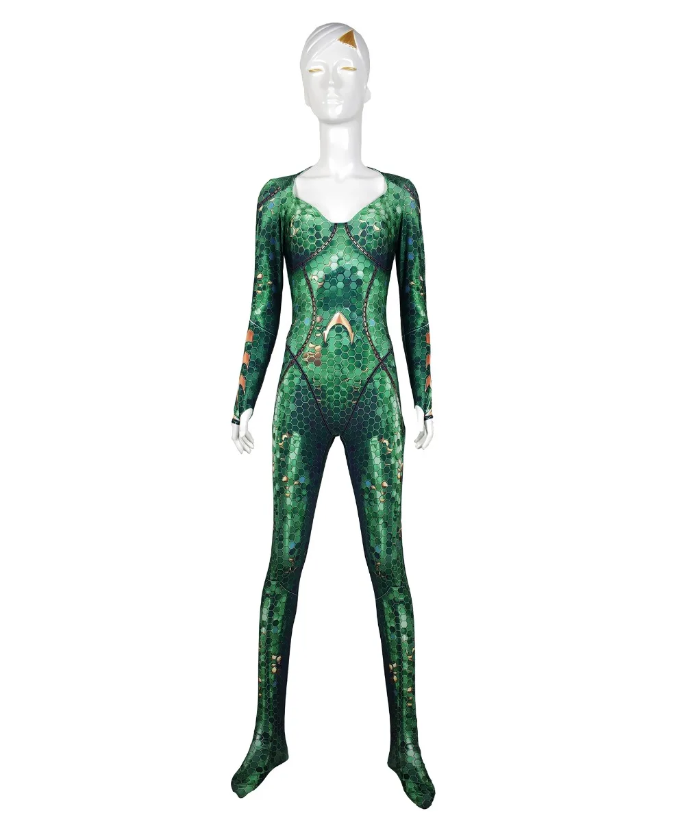 Костюм Mera Aquaman фильм версия Косплей Боди 3D импраймер кожа спандекс зентай костюм