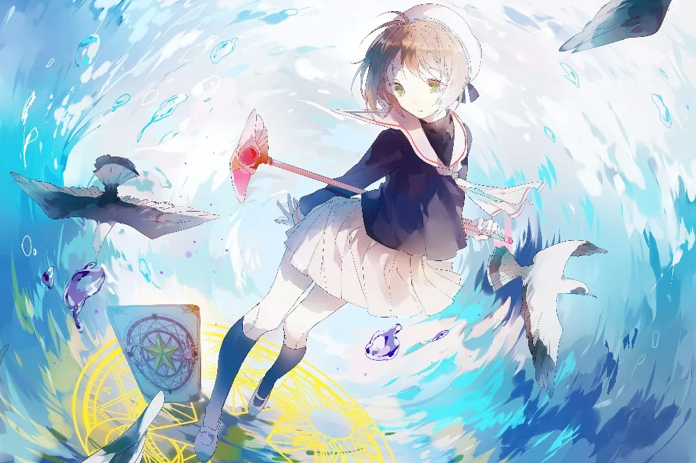 VEVEFHUANG Card Captor Сакура Kinomoto уплотнение палочка ключ цепочки и ожерелья Cardcaptor Сакура аниме птица клюв Косплей кулон ювелирные изделия