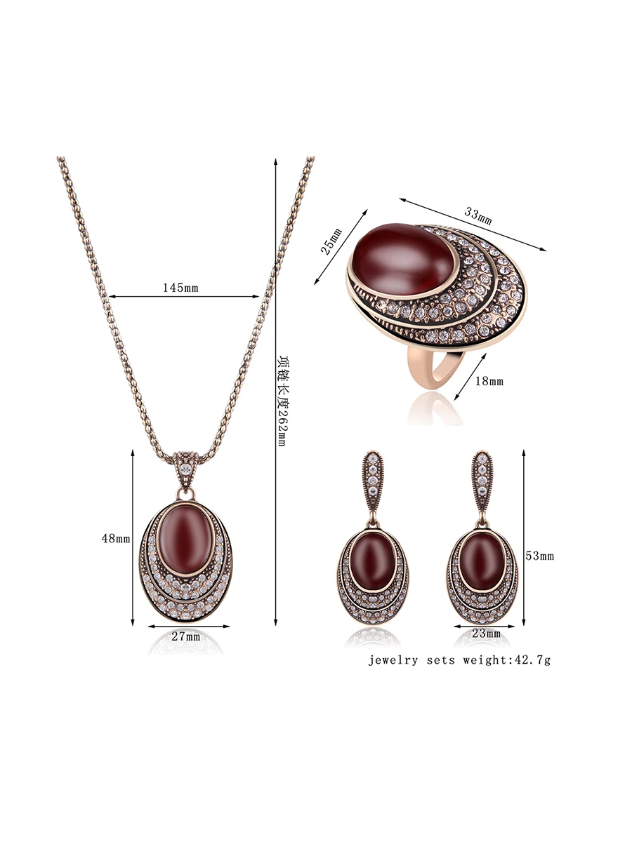 Женский комплект из колье серёг и кольца с подвеской|vintage turkish|necklace earringjewelry sets vintage