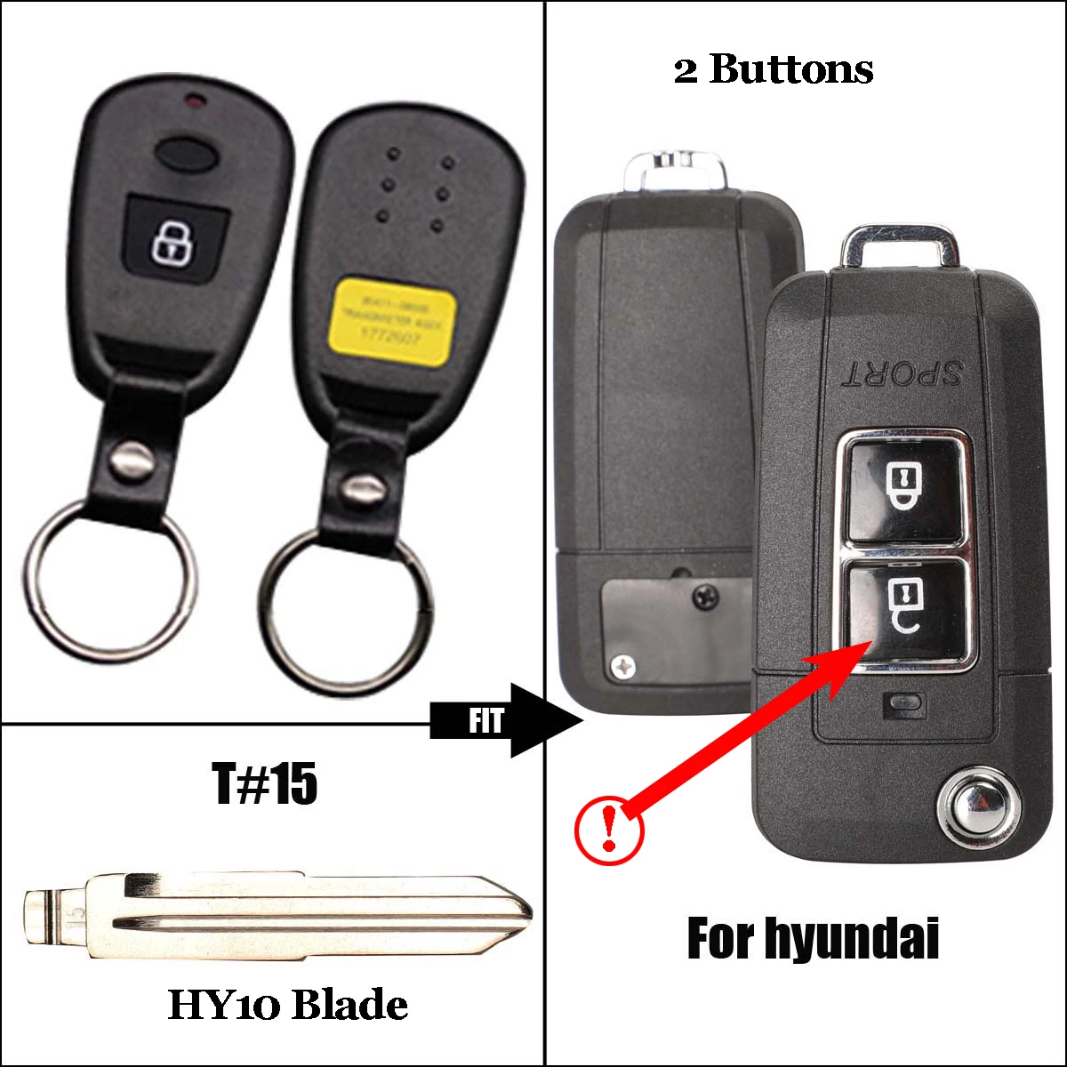 HY10 2 Button Jinyuqin 2/3 кнопка дистанционного ключа оболочки для hyundai Tucson СТАРЫЙ Elantra-2003 Santa Fe/NF Орел терракан без держателя батареи Fob - Цвет: HY10 2 Button