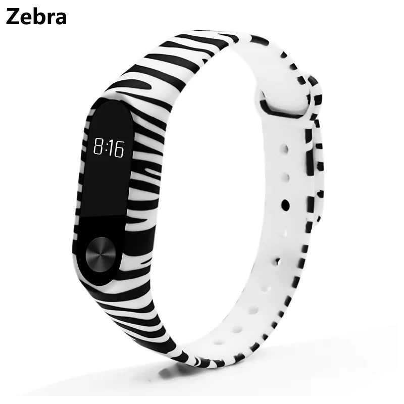 Zebra Новейший mi band 2 ремешок pulsera цветной ремешок на запястье Замена correa band 2 ремень pulseira силиконовые ремни для xiaomi mi2 - Цвет: Zebra
