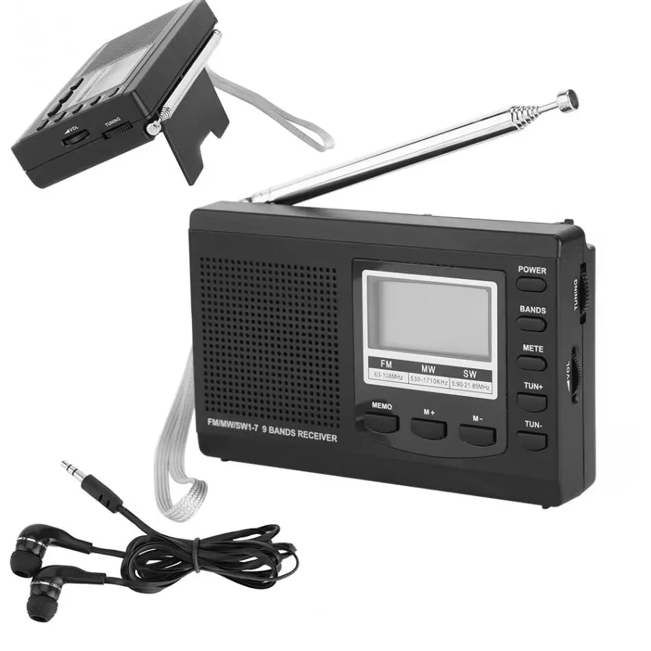 Портативный аварийный радиоприемник Mini FM DSP / MW SW приемник с цифровой антенной