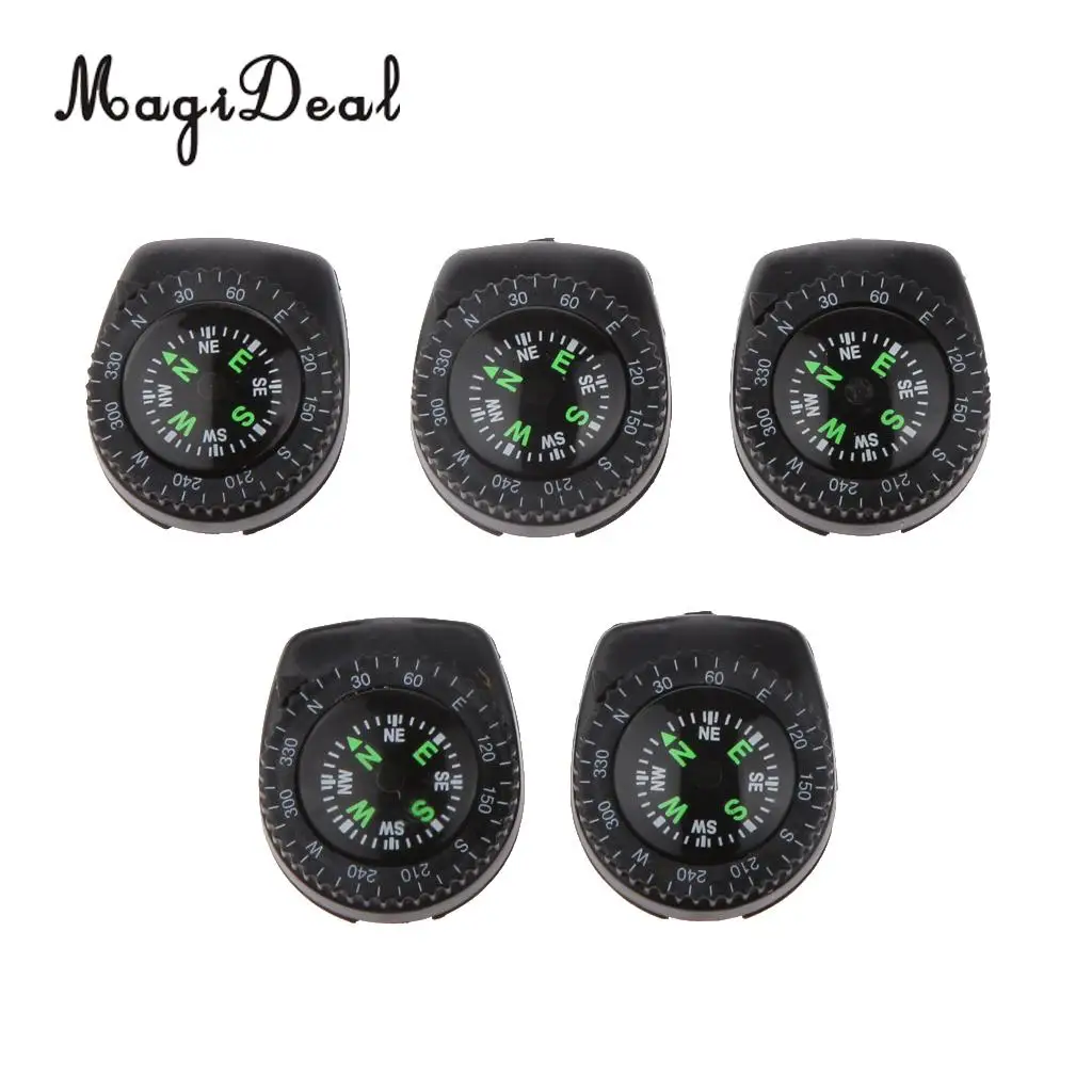 MagiDeal 5Pcs Portable Outdoor Clip-On Watchband Compass Hiking Gear GPS Plastic Band Bracelet With Closure Useful Accessory | Спорт и