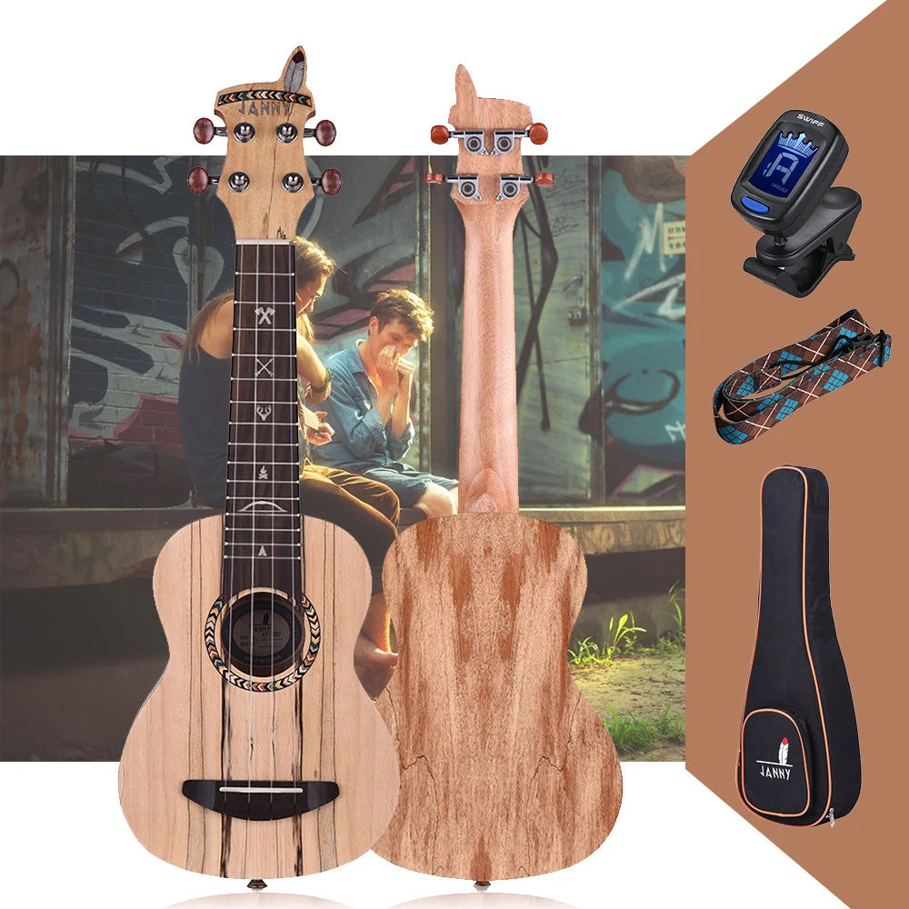 Ammoon 21 &quotАкустическая деревянная сопрано укулеле Ukelele Uke Spalted углеродная нить из