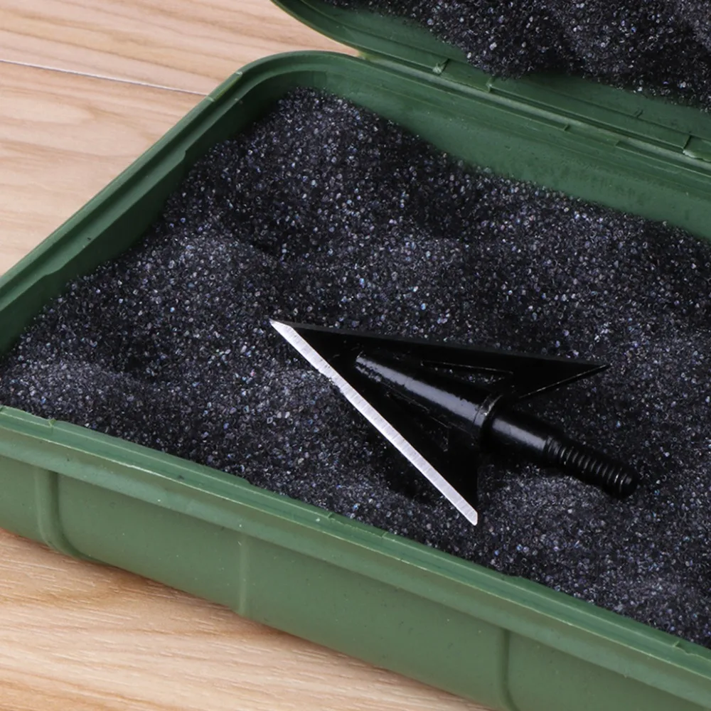 Стрельба из лука Broadhead 100 зерен нержавеющая сталь Охота 2 острые лезвия стрелы