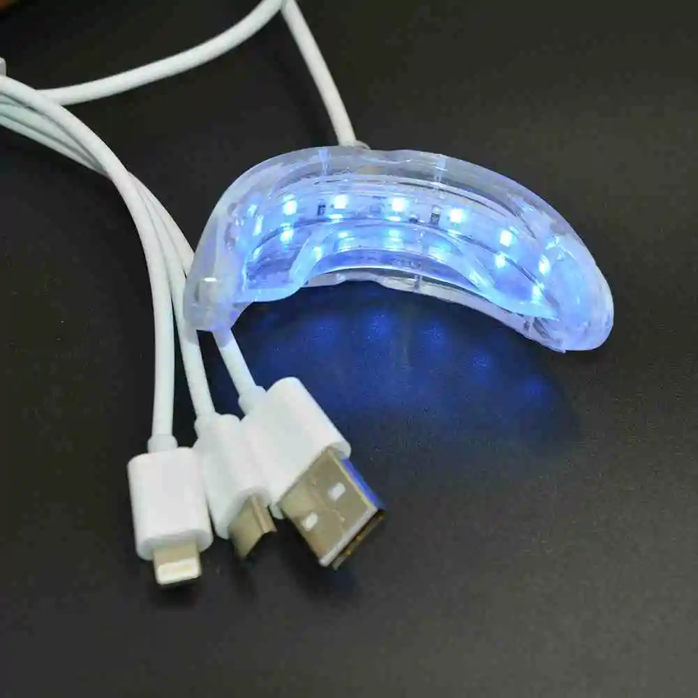 Портативное устройство для отбеливания зубов с 16 синими светодиодами 3 USB порта