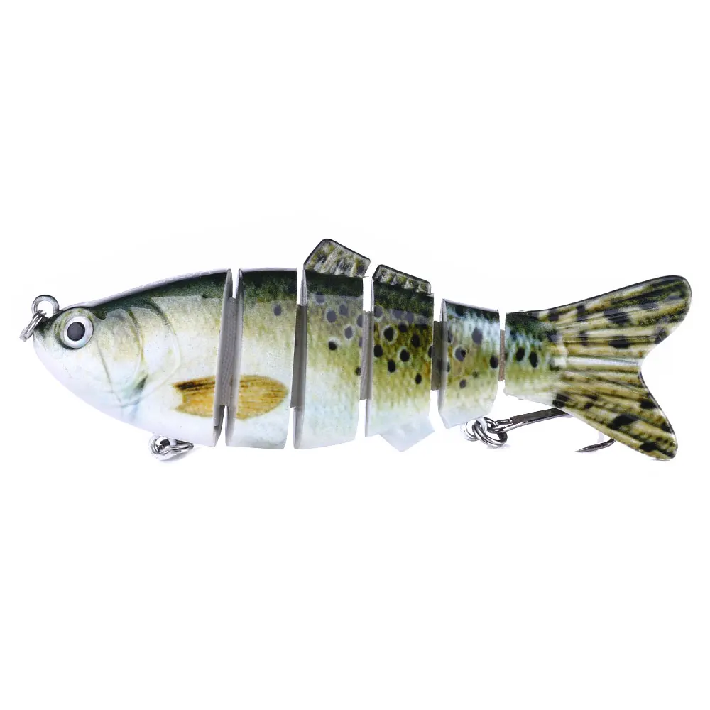 

1pcs Fishing Lure 6 Segment Lifelike Trouts Swimbait Multi Jointed Artificial Bait Crankbait Hard Bait Tackle with Treble Hook